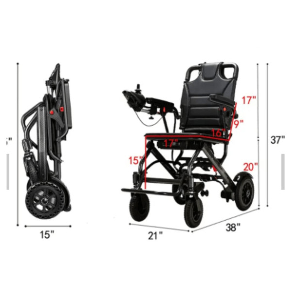Electric wheelchair basic - rear wheel drive Abbicare ZIPPY Carbon - EQ7226